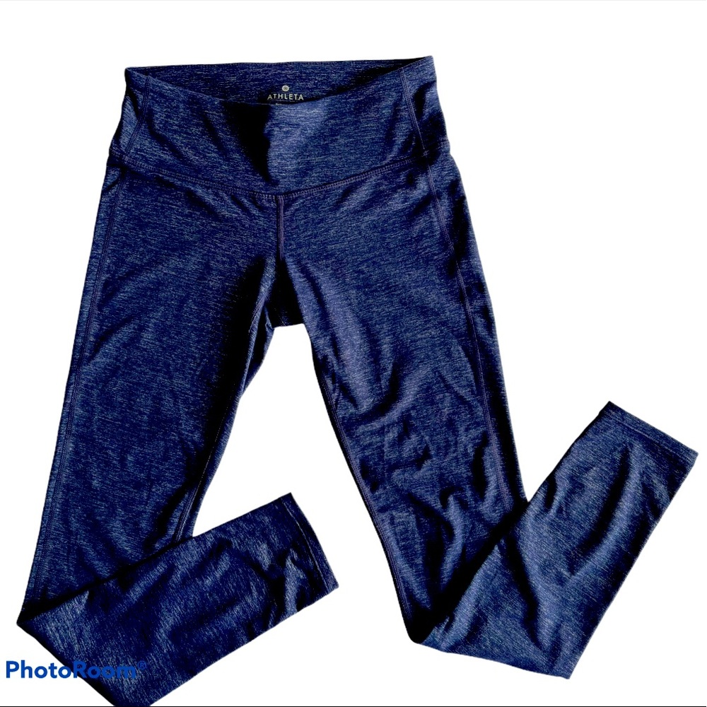 BOGO Athleta Purple & Silver Heather Ankle Leggings XS